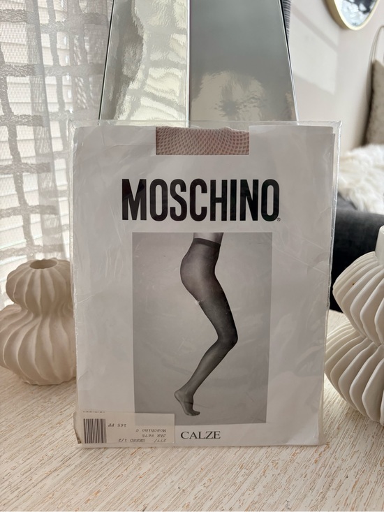 Moschino Accessories - NWT MOSCHINO Gray Lace Top Fishnet Thigh Highs Size XS/S